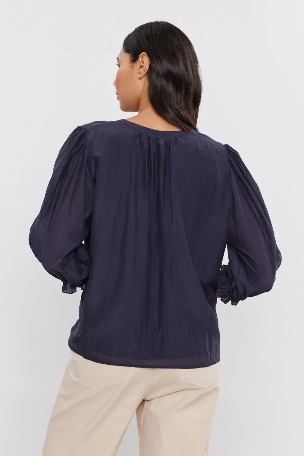 VELVET By Graham & Spencer Mel 3/4 Sleeve V Neck Top Jolt S $145 H6