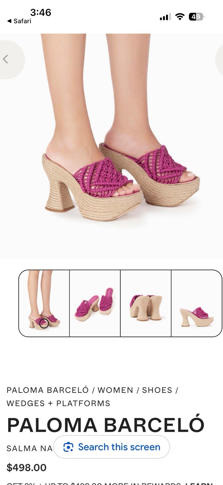 NWOT Paloma Barcelo Fuchsia Woven Platform Sandals