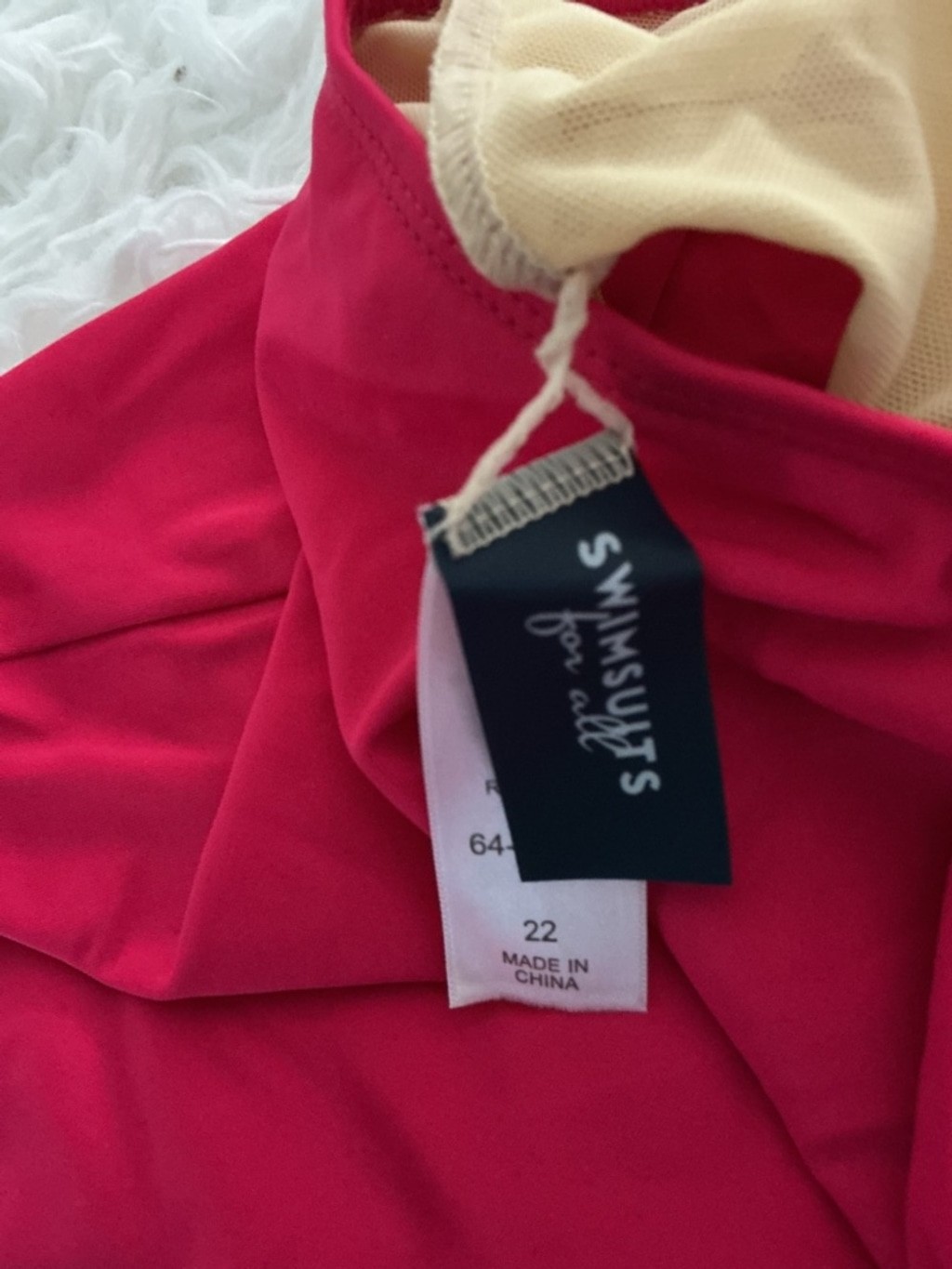 Swimsuits For All Pink Tankini Top Size 22 Adjustable Straps Built-In Bra