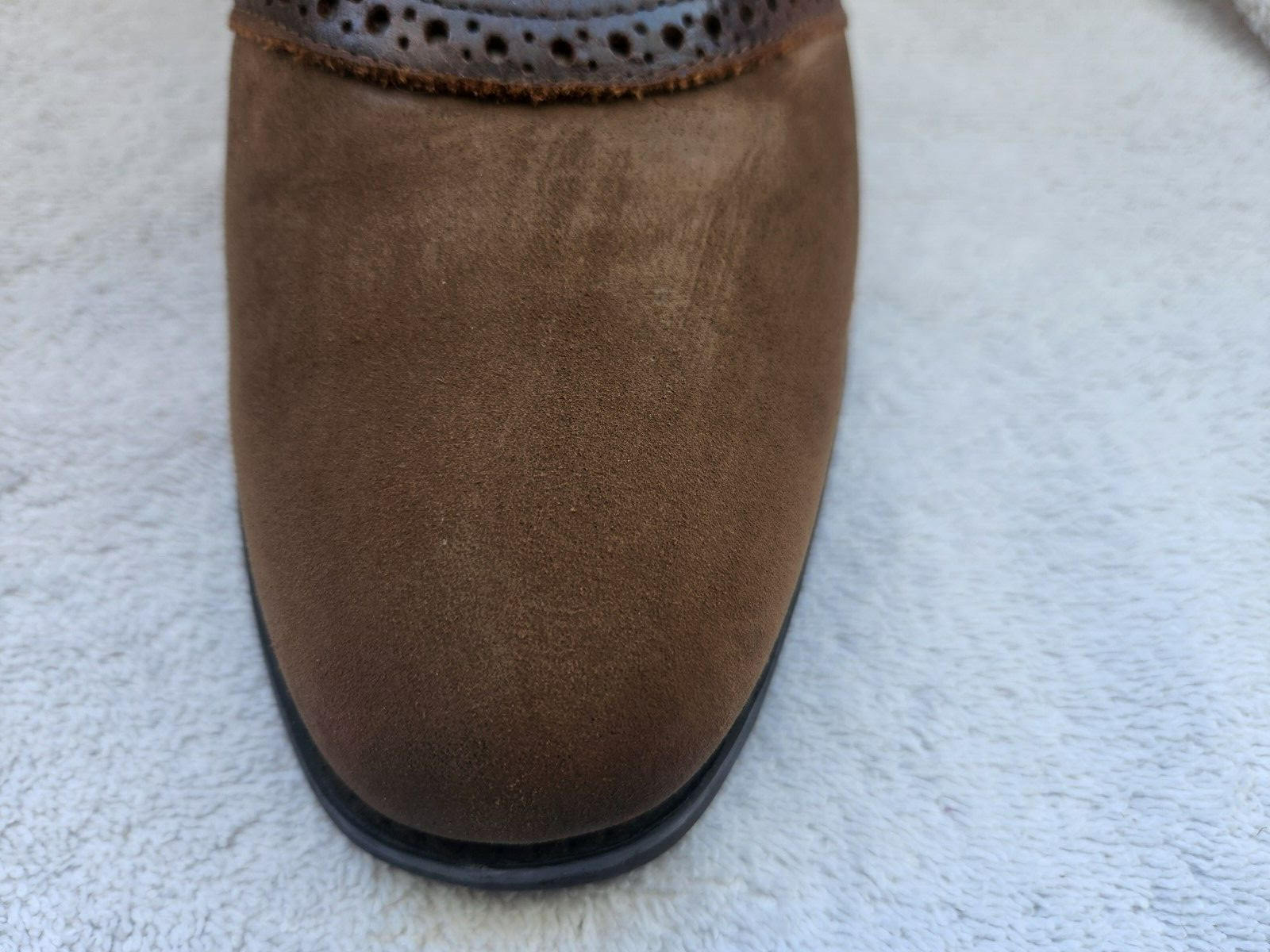 Allen Edmonds Two Tone Size 10 D Brown/Dark Brown Suede Dress Shoes 01350 Men