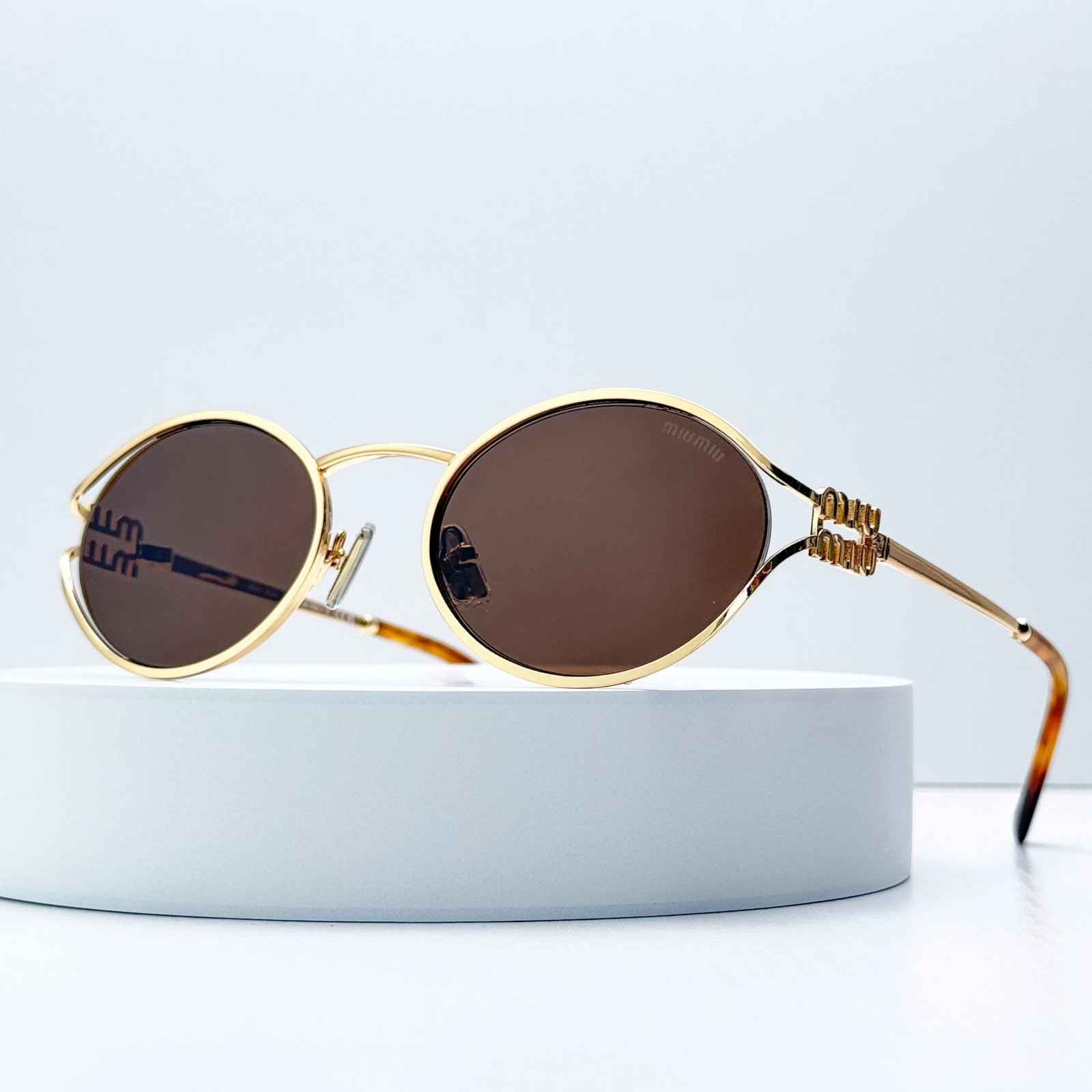 Miu Miu SMU 52YS Gold/Brown Shaded (5AK-06S) Sunglasses
