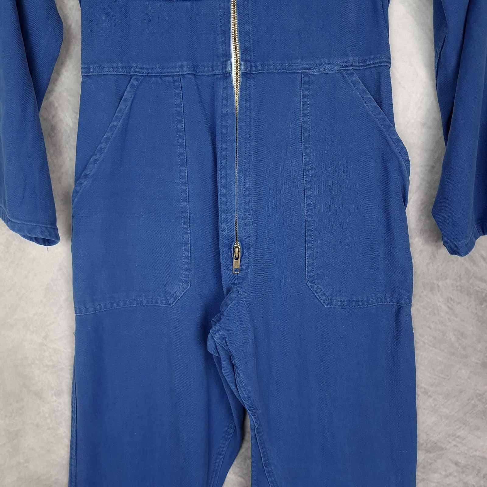 Vntg French Coveralls Womens Small Work Jumpsuit Utility Boiler Suit YKK Zip 80s