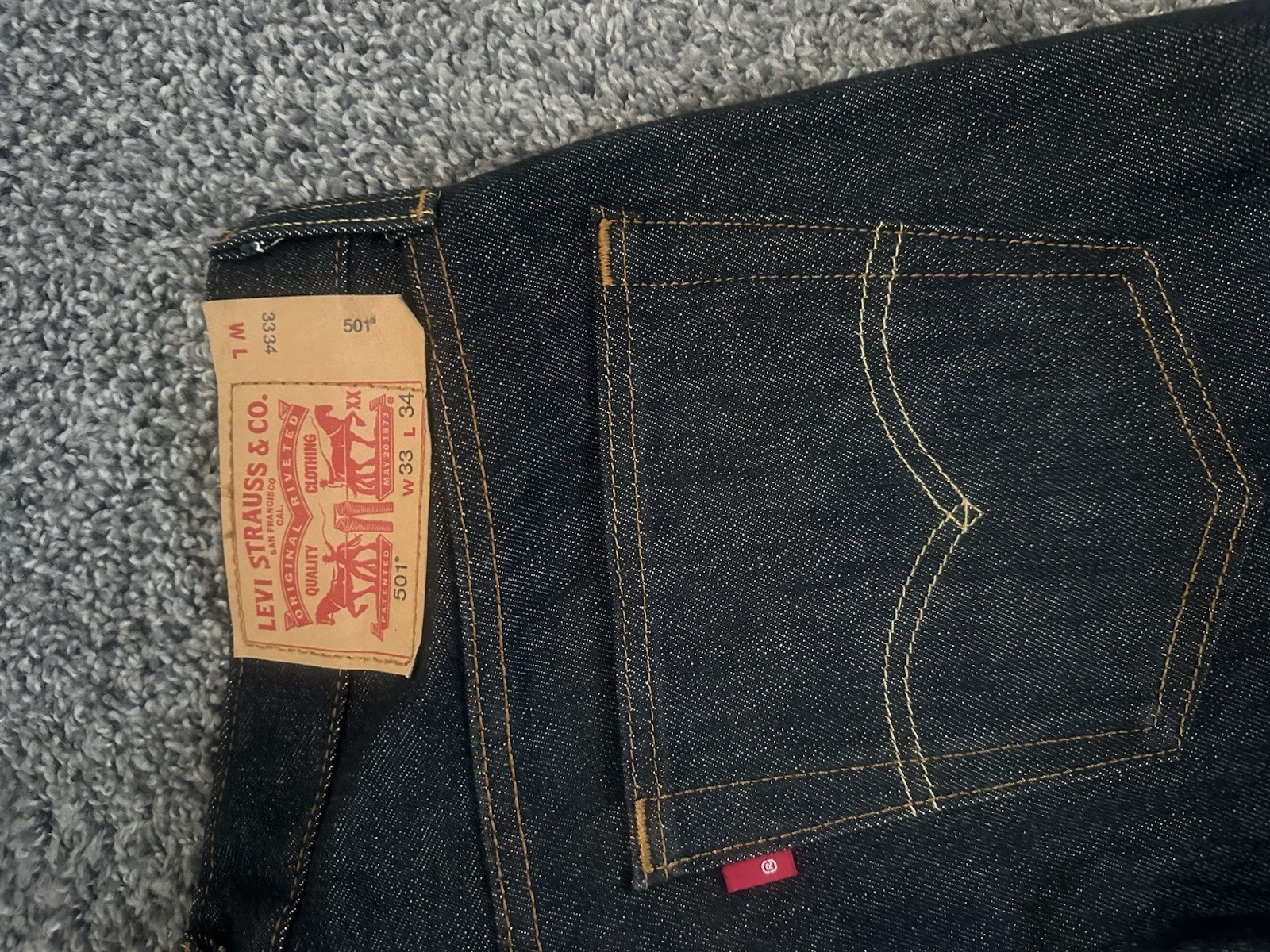 Levi’s Men’s Gray Dark Wash Straight Leg Denim Jeans Mid Rise Button Fly