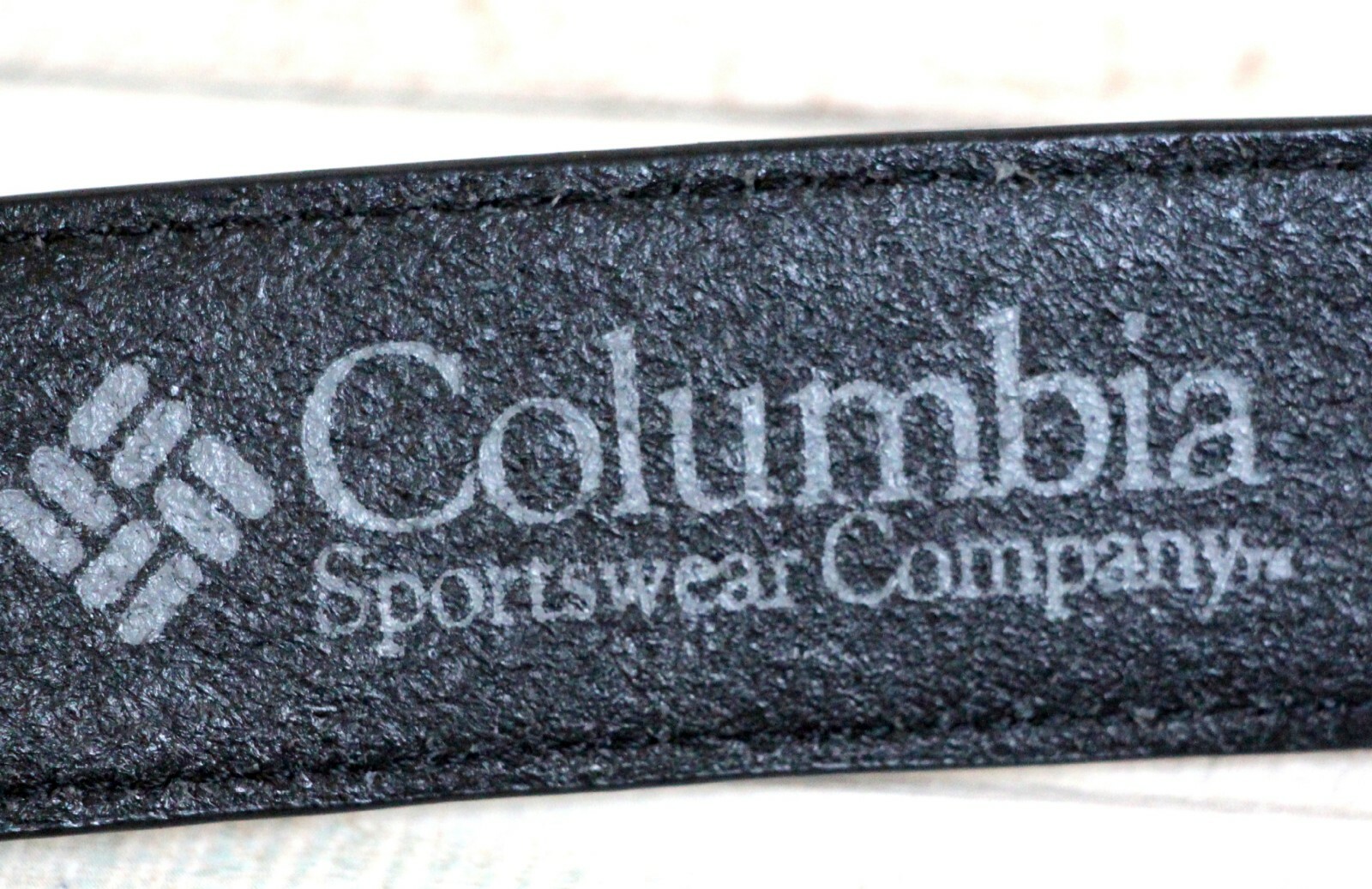 Columbia BLACK GENUINE LEATHER+PVC 1 3/8″Wd CASUAL DRESS MEN’S BELT Sz 36 (F47