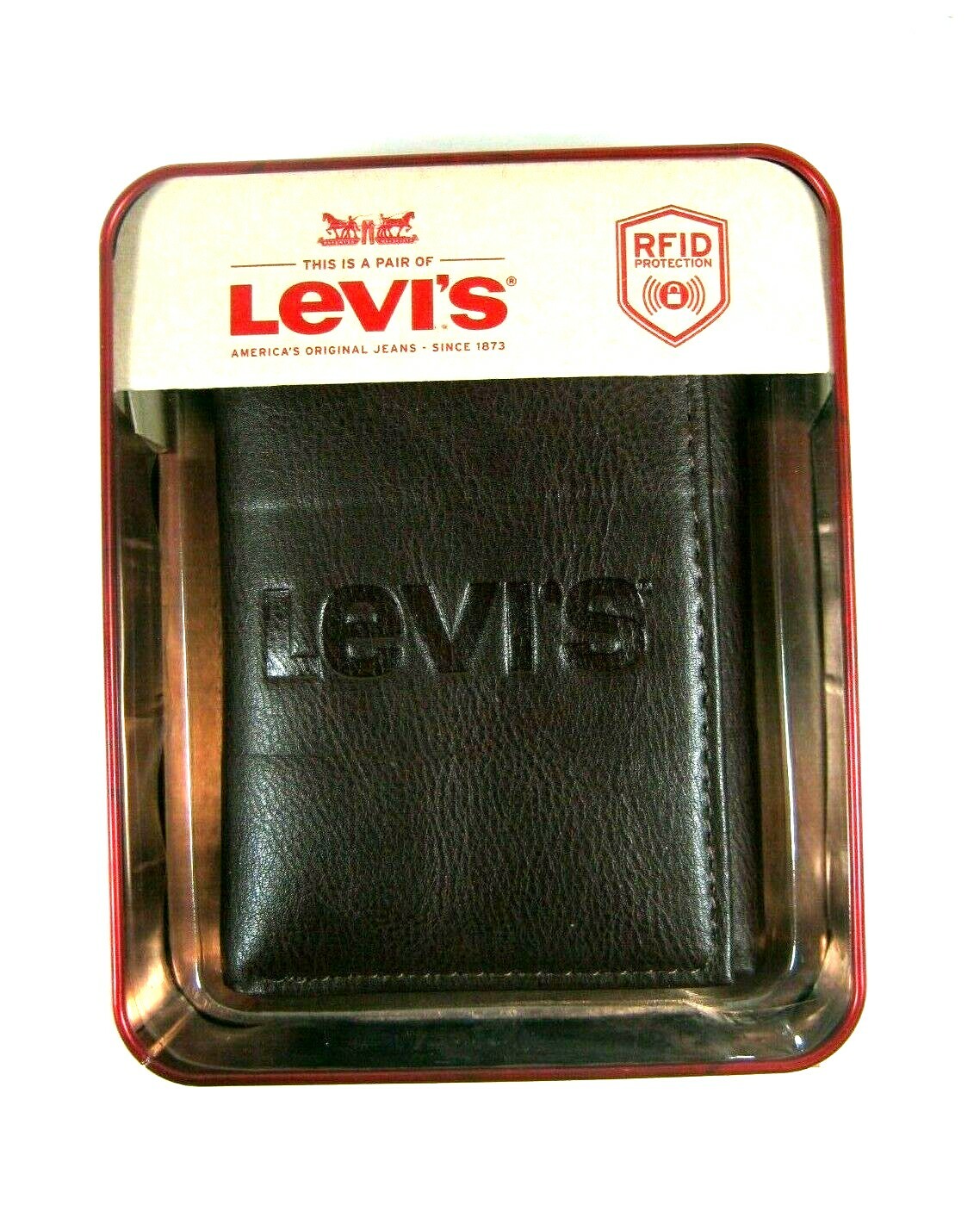 Levi’s Mens Trifold Security Leather Wallet RFID Blocking Select Color Style