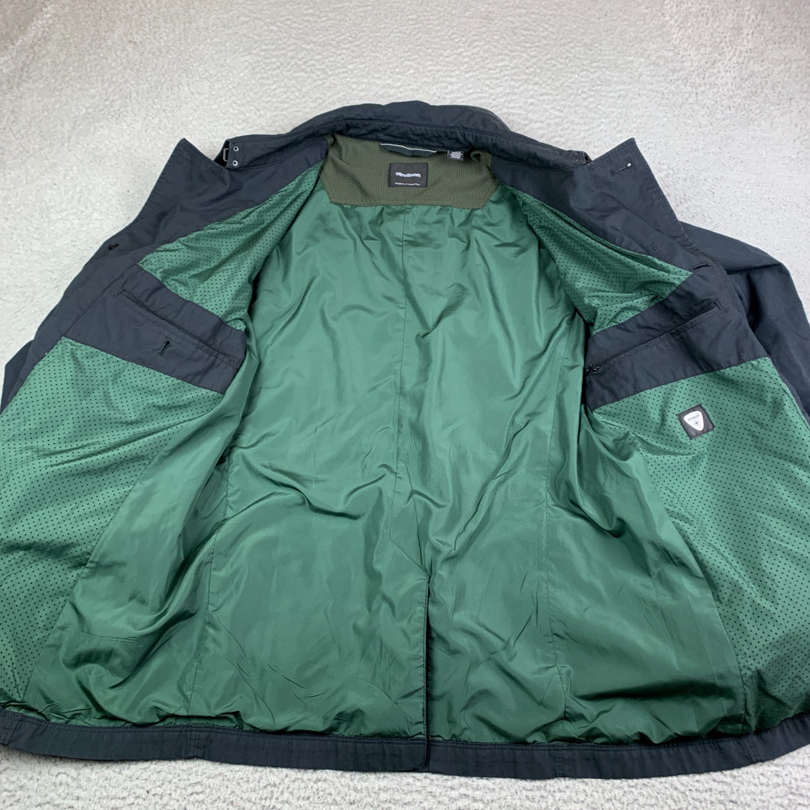 Strellson Coat Mens 50 Cargo Pockets Utility Jacket Button Closure (Dark Blue)