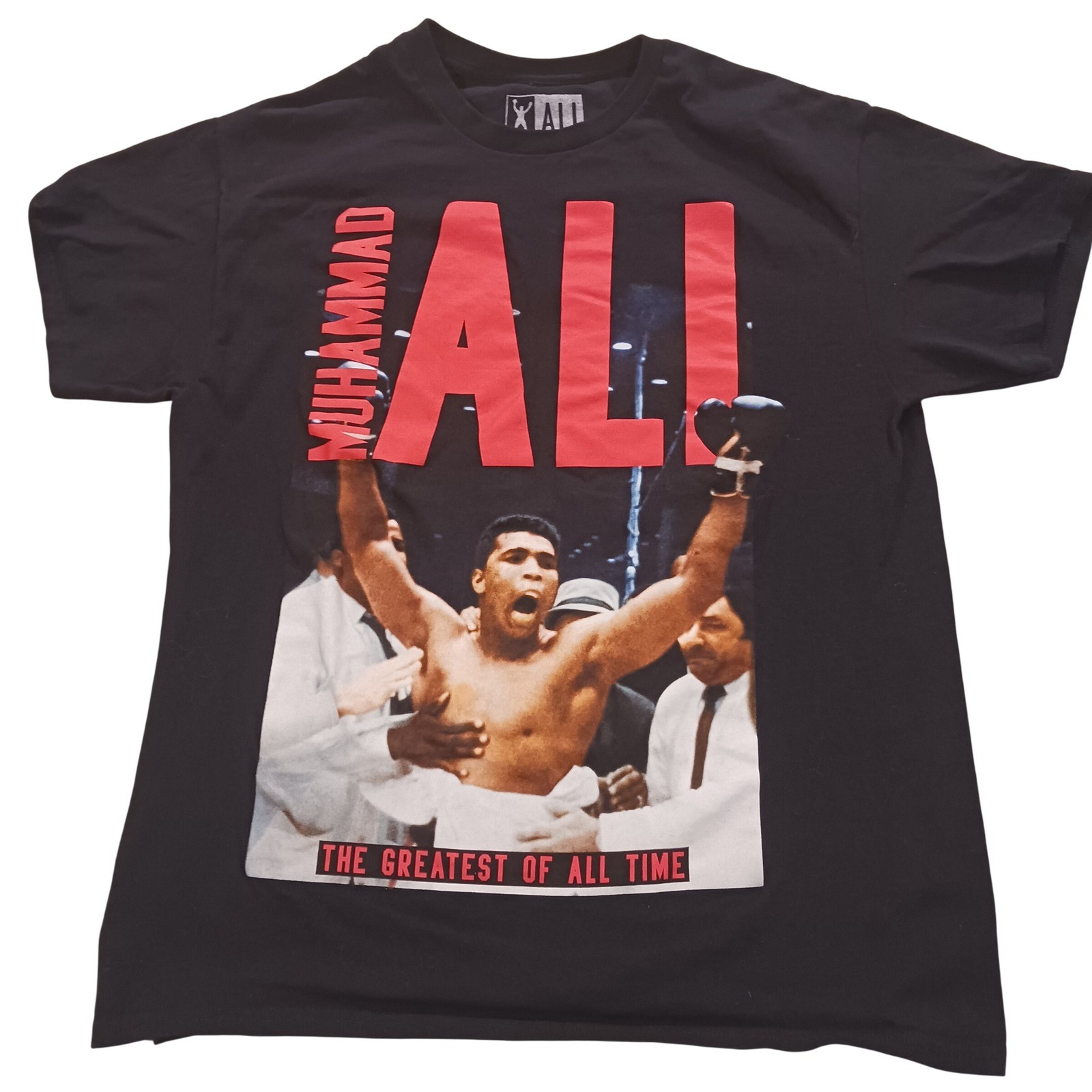Muhammad Ali The Greatest Of All Time Black Graphic T-Shirt Mens Medium 2023