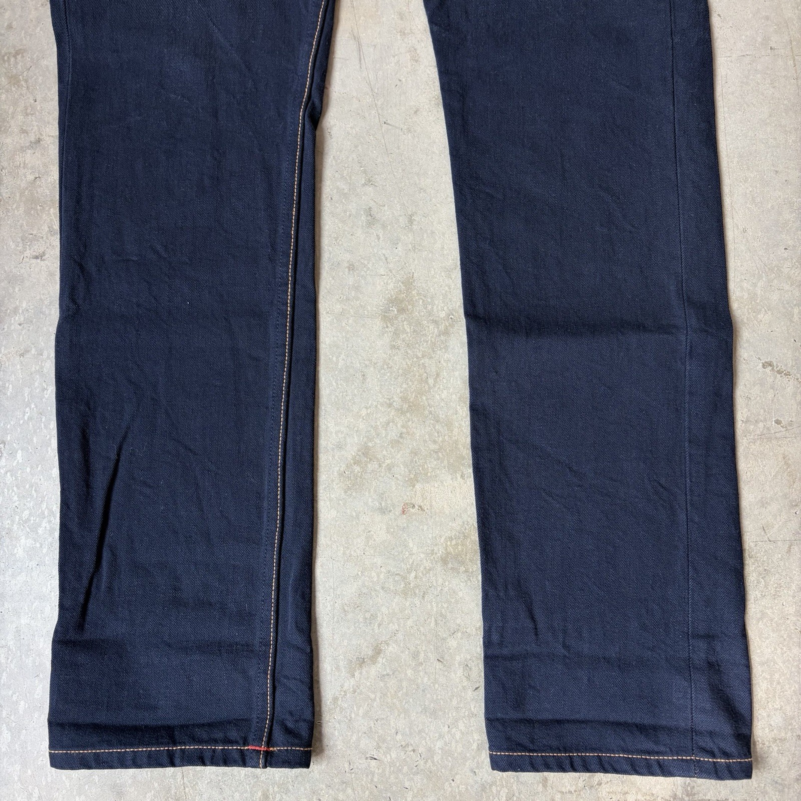 Gustin California Straight Raw Selvedge Jeans Denim Blue Button Fly Men’s 32×34