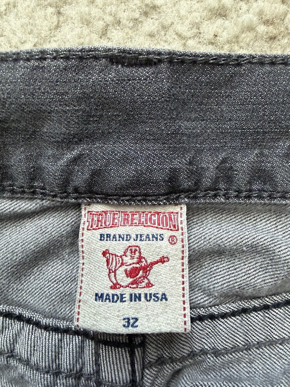 True Religion Mens 32 World Tour Section Ricky Seat 34 Denim Jeans Pants