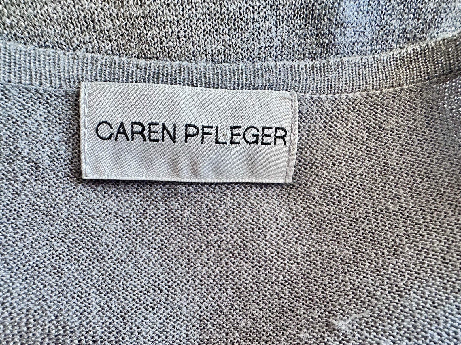 Caren Pfleger Tank Top Grey Size XL Sequin Classy Top Summer Fashion Top