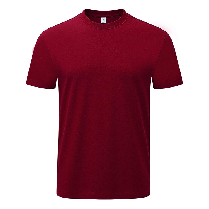 Cooling wool custom printed crew neck casual men’s solid color short sleeve