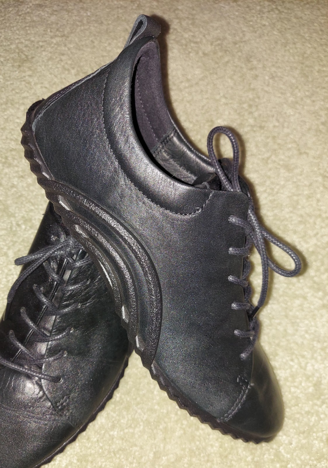 ECCO Vibration 1.0 Women’s Black Leather Shoes Lace Up EU 40 US 9-9.5 Excellent