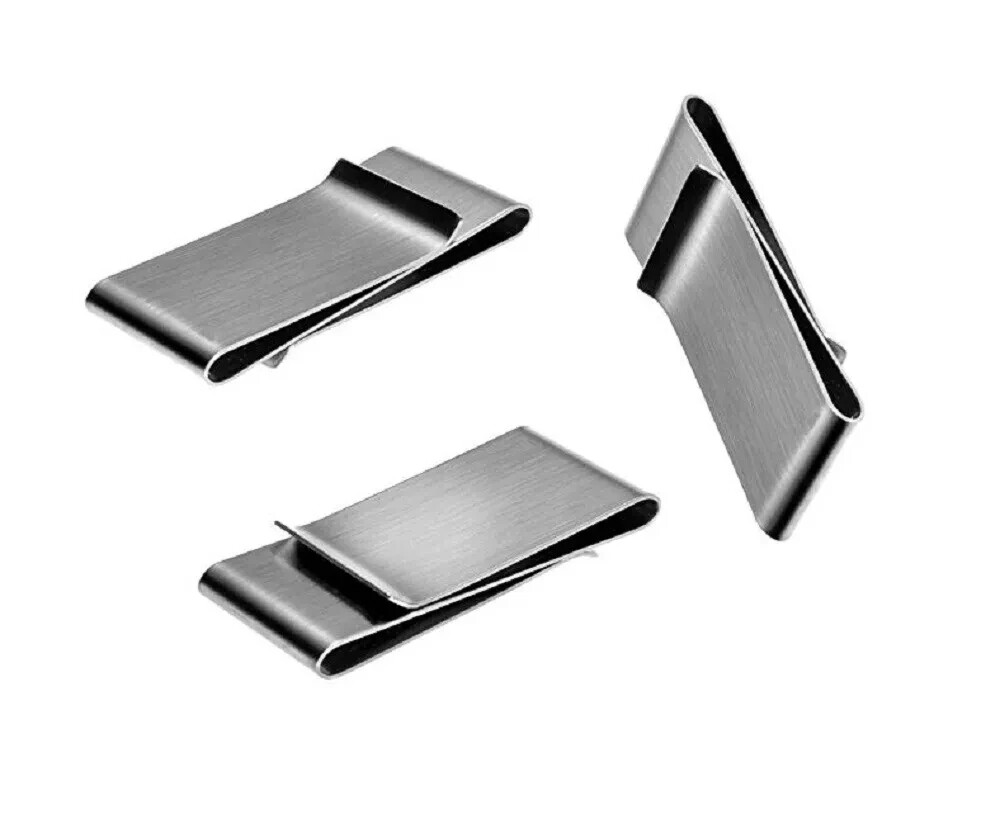 Double-Sided Money Clip Wallet – Stainless Steel Credit Card Holder, Slim Design