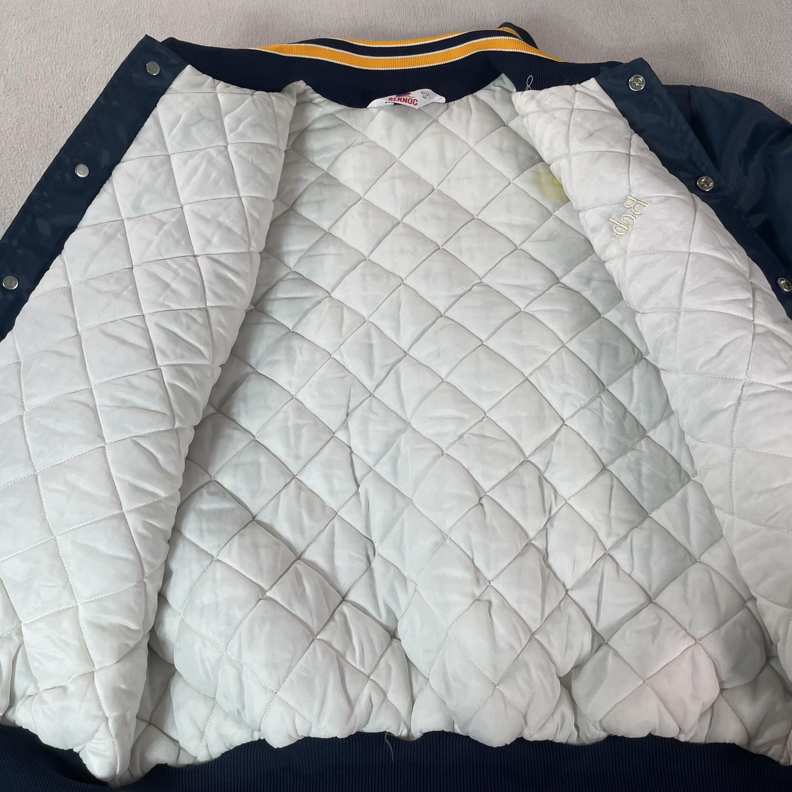 Vintage Rennoc Varsity Jacket Mens XL Blue Satin Victor Cullen Academy Coat