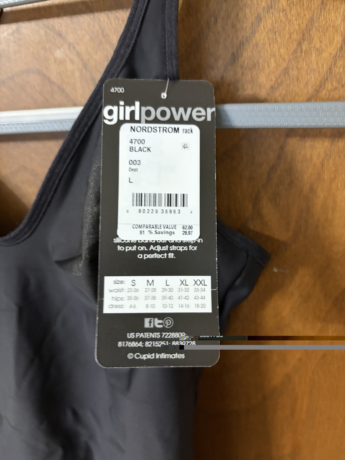 TC Fine Intimates 4700 Girl Power Shaping Romper Black Size L