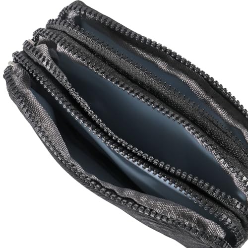 Large Capacity Wristlet Wallet – Women 3 Layers Zipper Oxford Cloth Black