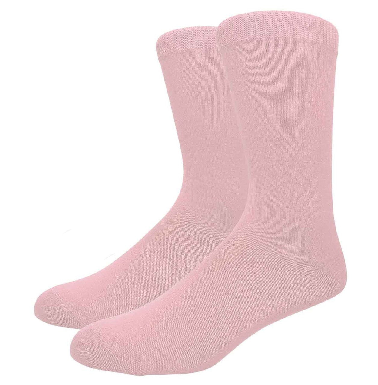 Solid Color Crew Cotton Dress Socks – Light Pink