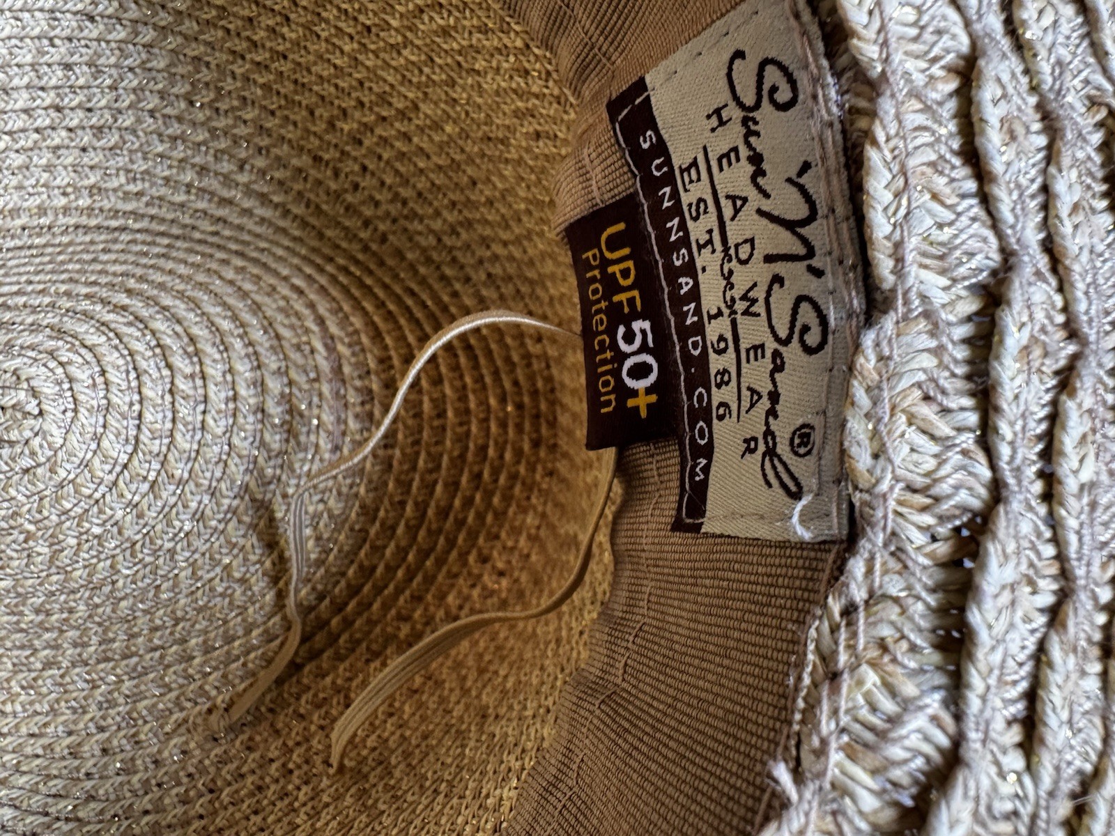 Sun ‘N’ Sand Shell Western Paper Braid Sun Hat UPF 50+ Adjustable Boho Beach Hat