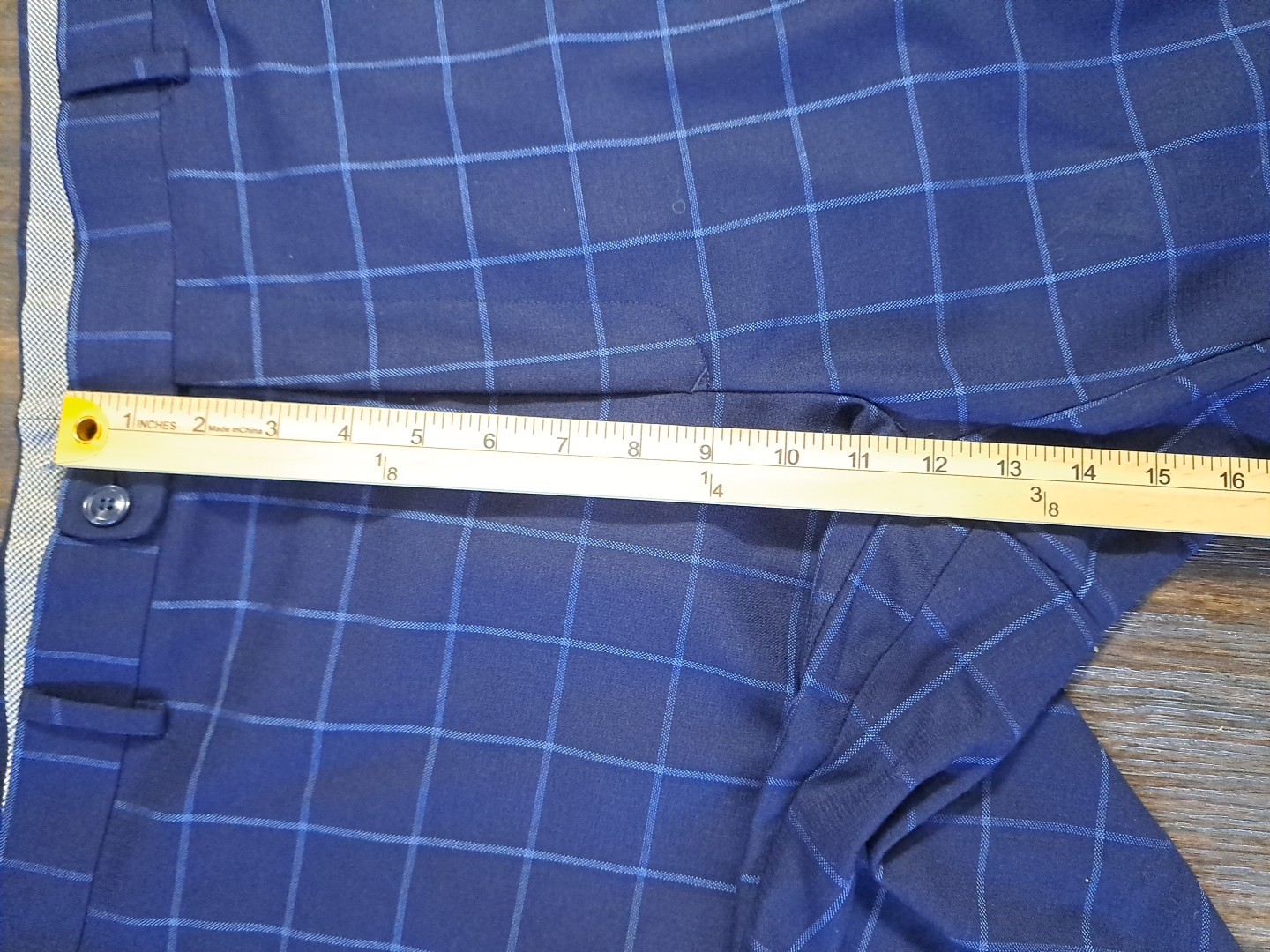 Lineage Performance Stretch Fabric Blue Windowpane 2pc Suit Mens 50R Pants W44