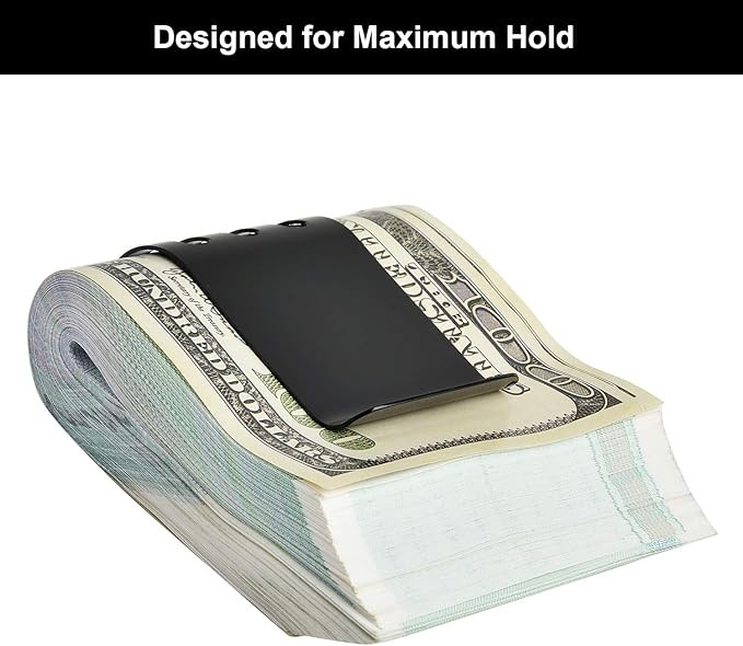 Money Clip Spring Steel Cash Clips Large Capacity Minimalist Front Pocket Wallet