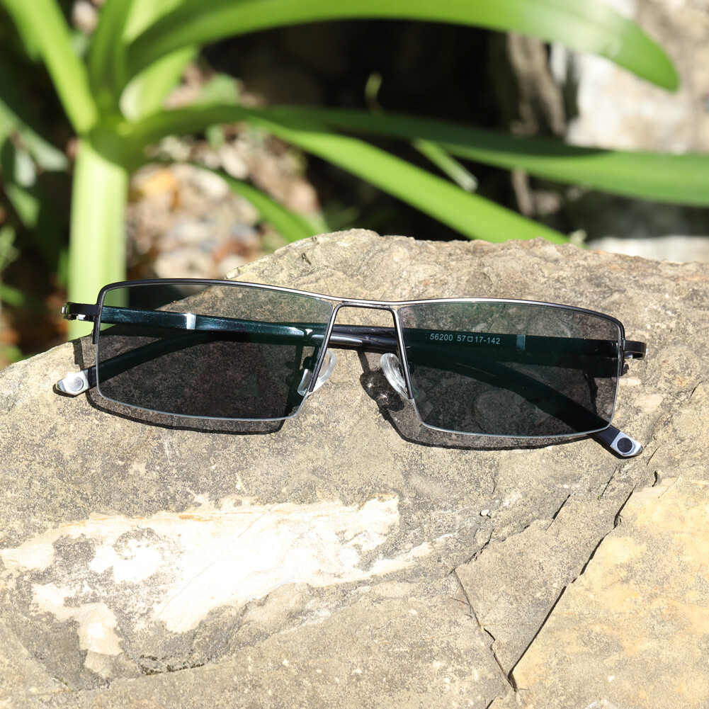 Men’s Half Rimless Transition Photochromic Reading Glasses Reader +0.00~+4.00