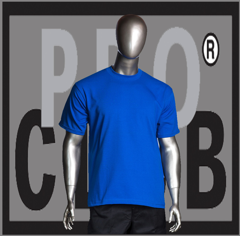 1 New Mens Pro Club Heavyweight Royal Blue Blank T Shirt M to 3XL PROCLUB