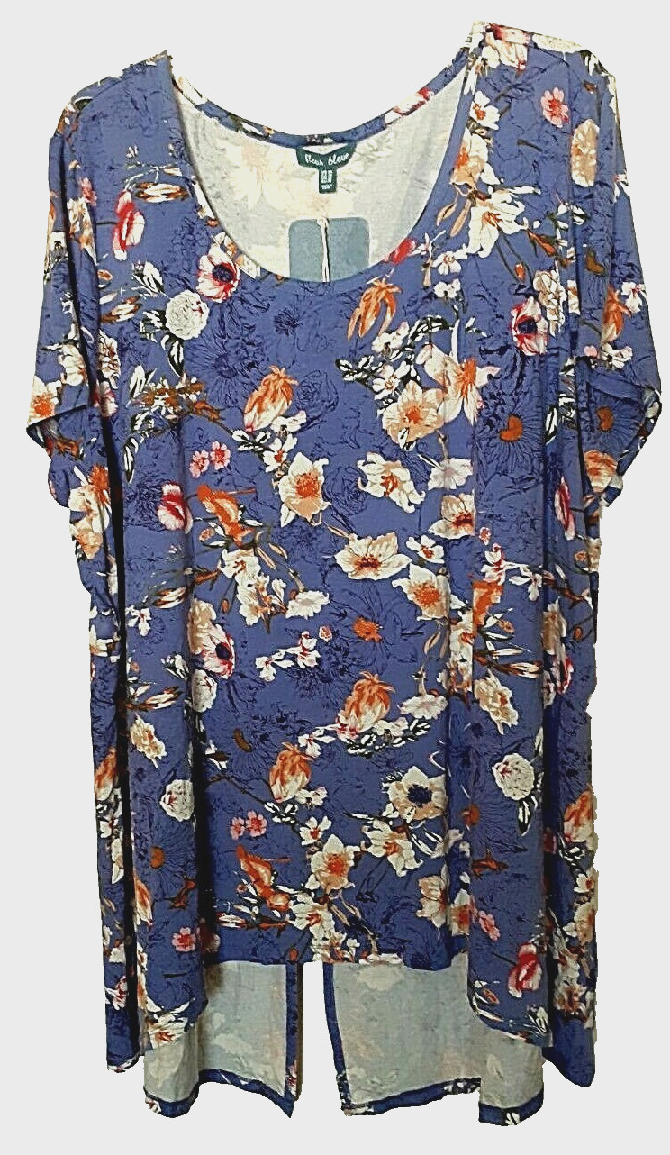 Fleur Bleue 95% viscose, 5% spandex multi-color floral tunic Size 3X