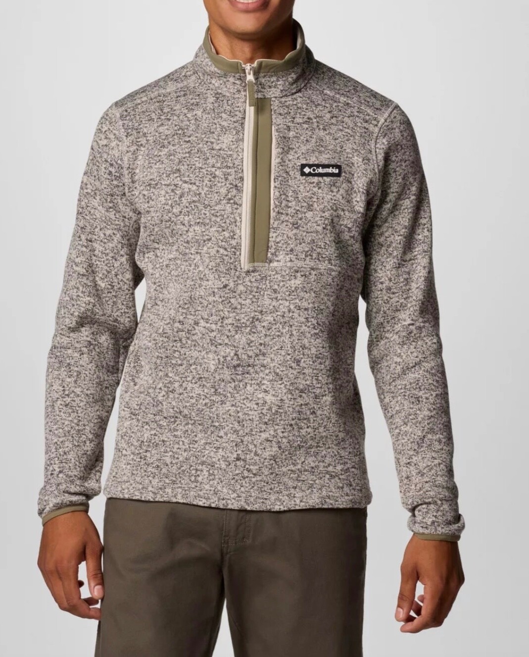 Columbia Men’s Sweater Weather Half Zip, Gray, L
