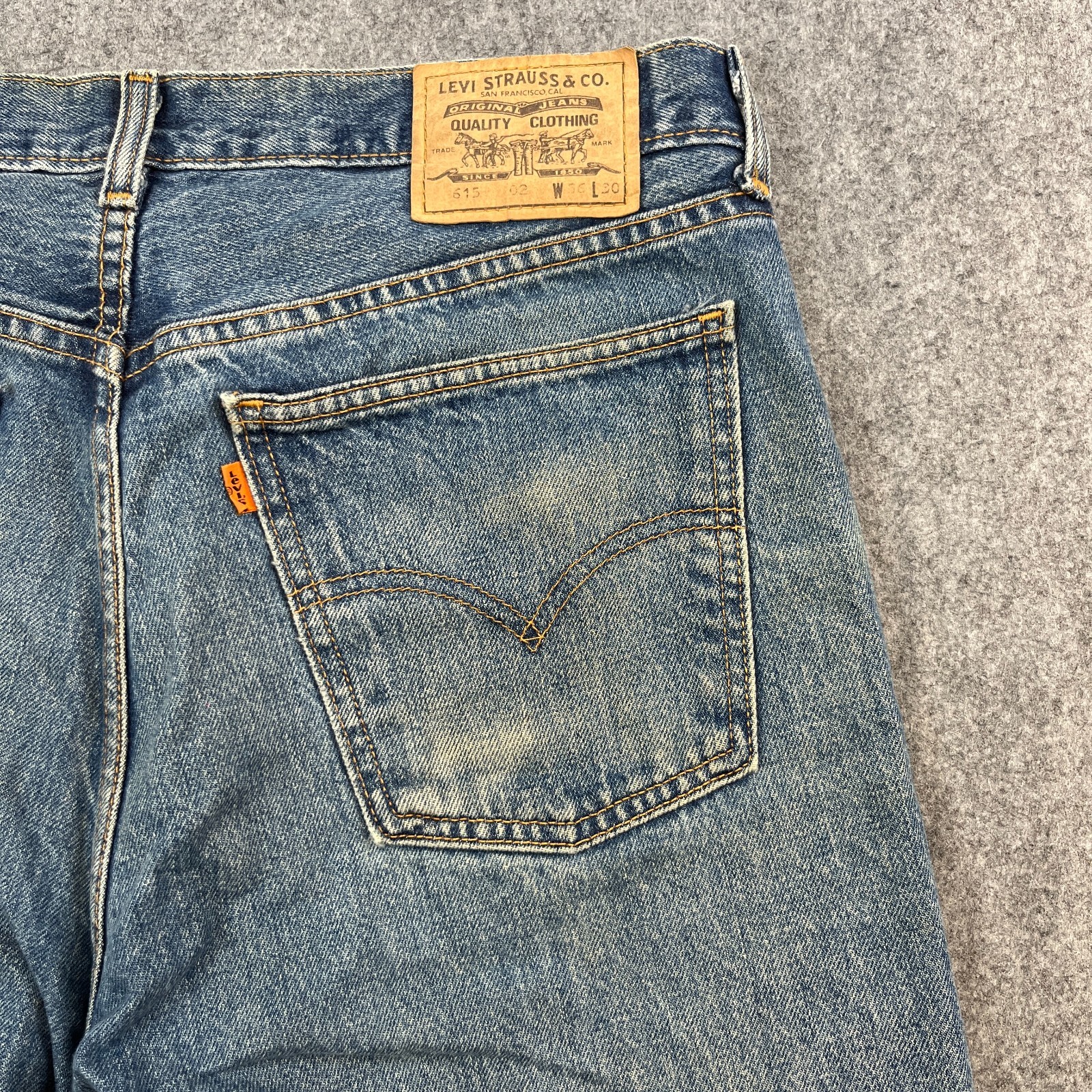 Vintage Levi’s 615 Mens Jeans Regular Straight 36 30 Mid Blue Orange Tab 90s
