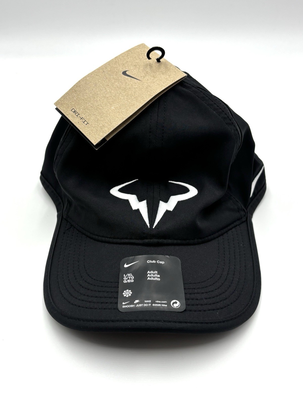 Nike Rafa Rafael Nadal Black Club Cap Tennis Hat FB5600 010 Adult Size L/XL