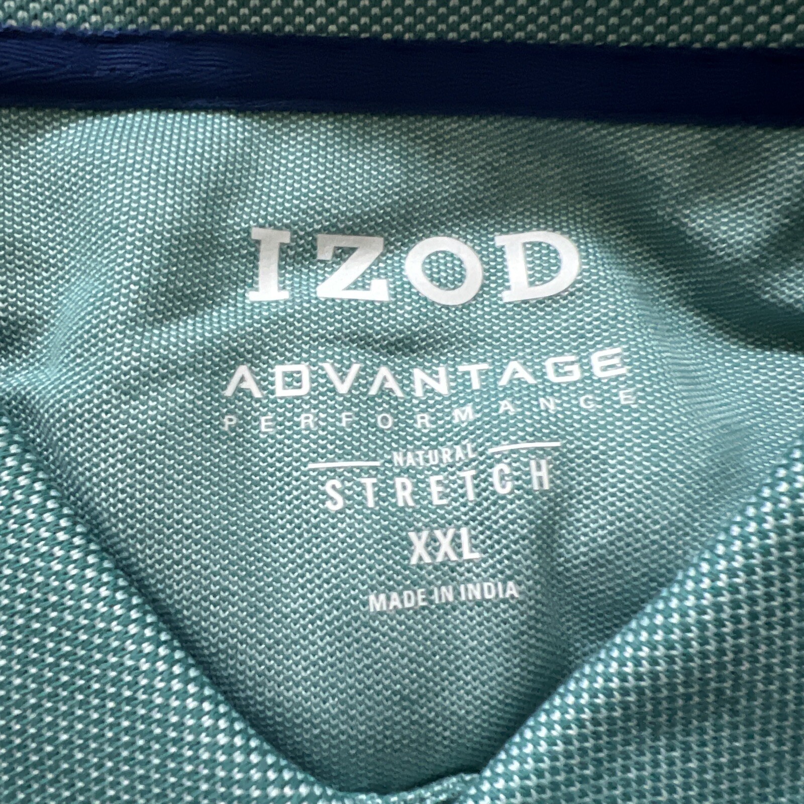 IZOD Men’s Natural Stretch Advantage Performance Polo Shirt Green Blue 2XL New