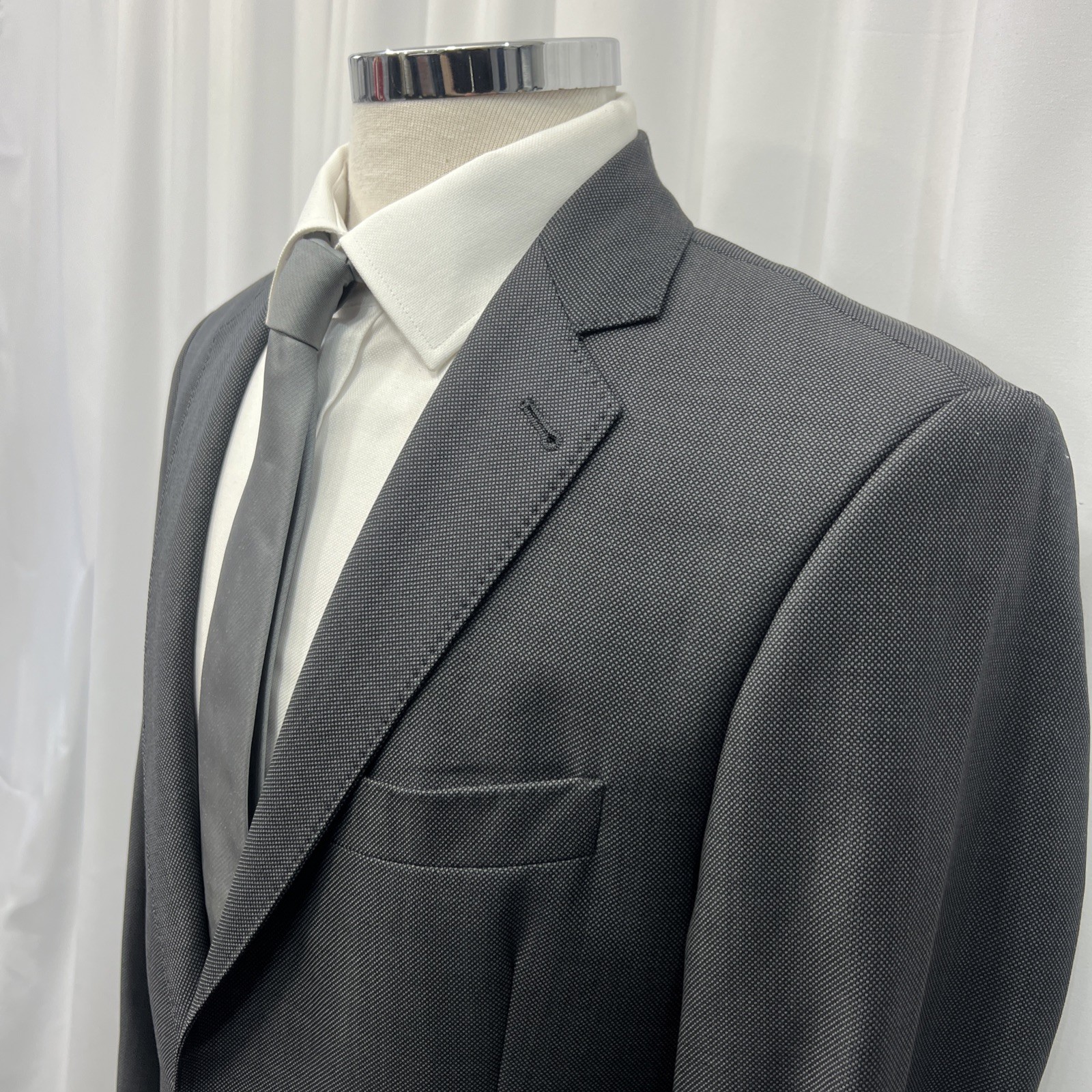 Mark Stephen London Men’s Italian Fabric Wool Suit – Slim Fit – C40L W36 L32
