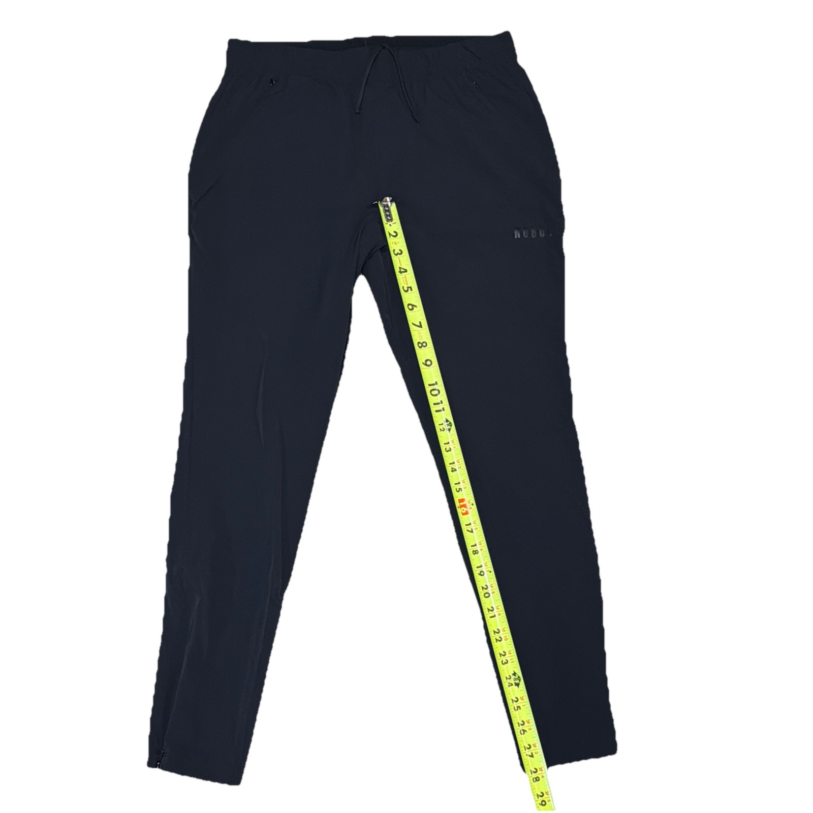 No Bull Men’s S (30-32×28) Black Performance Training Joggers Zipped Pockets