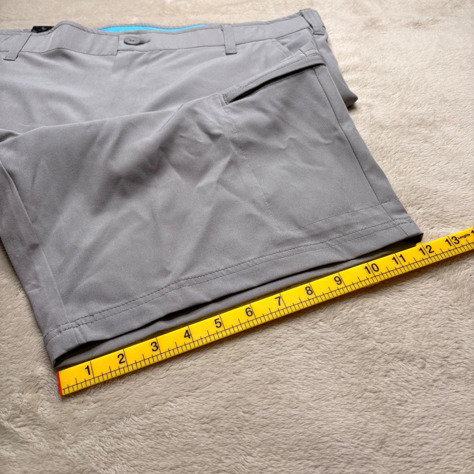 Birdie Bound Performance Golf Shorts Mens 38 Gray 9″ Inseam Cargo 6 Pockets