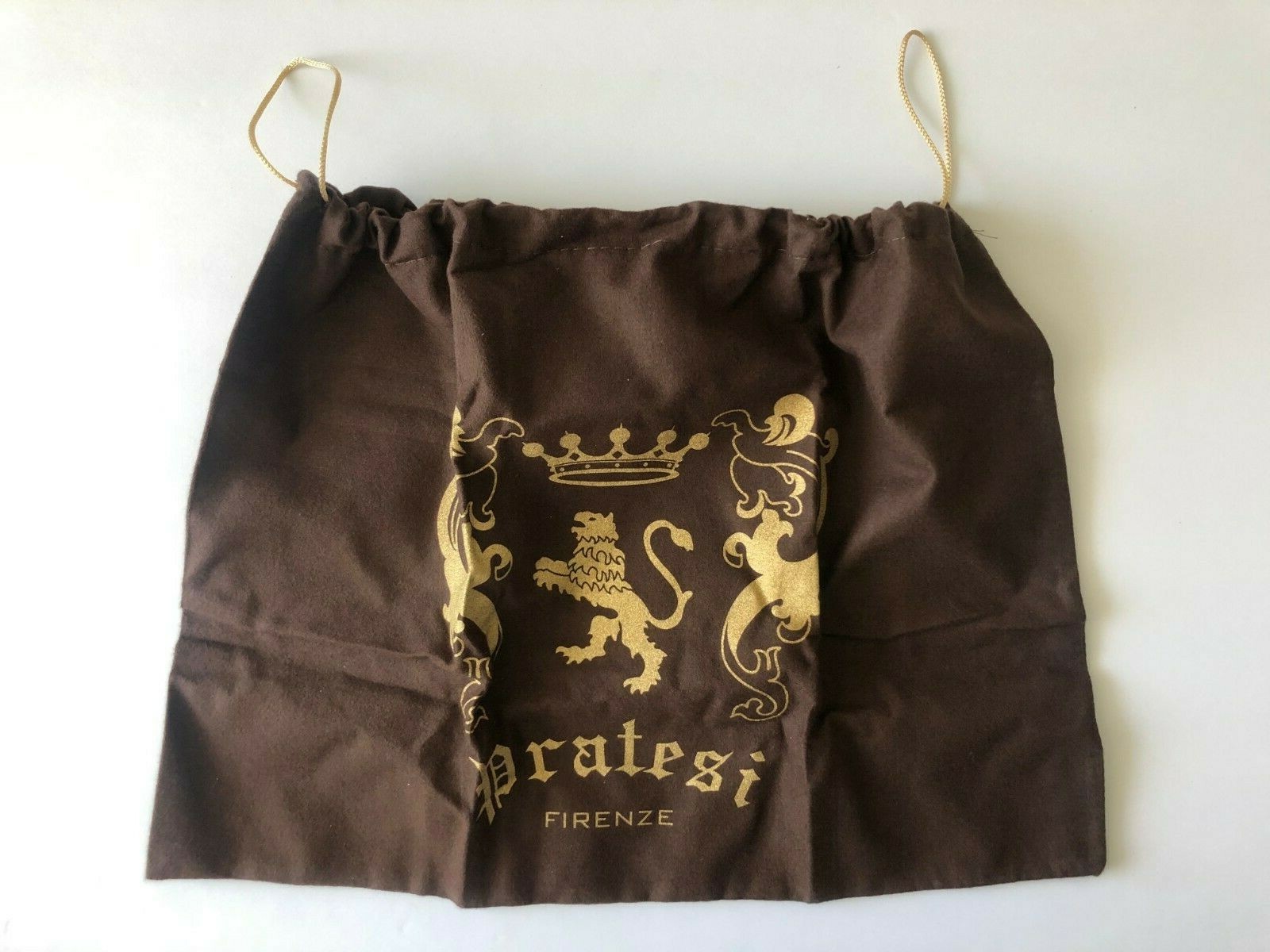Pratesi Firenze Storage Dust Bag Brown Fabric Drawstring 13.5 in x 17.5 in*