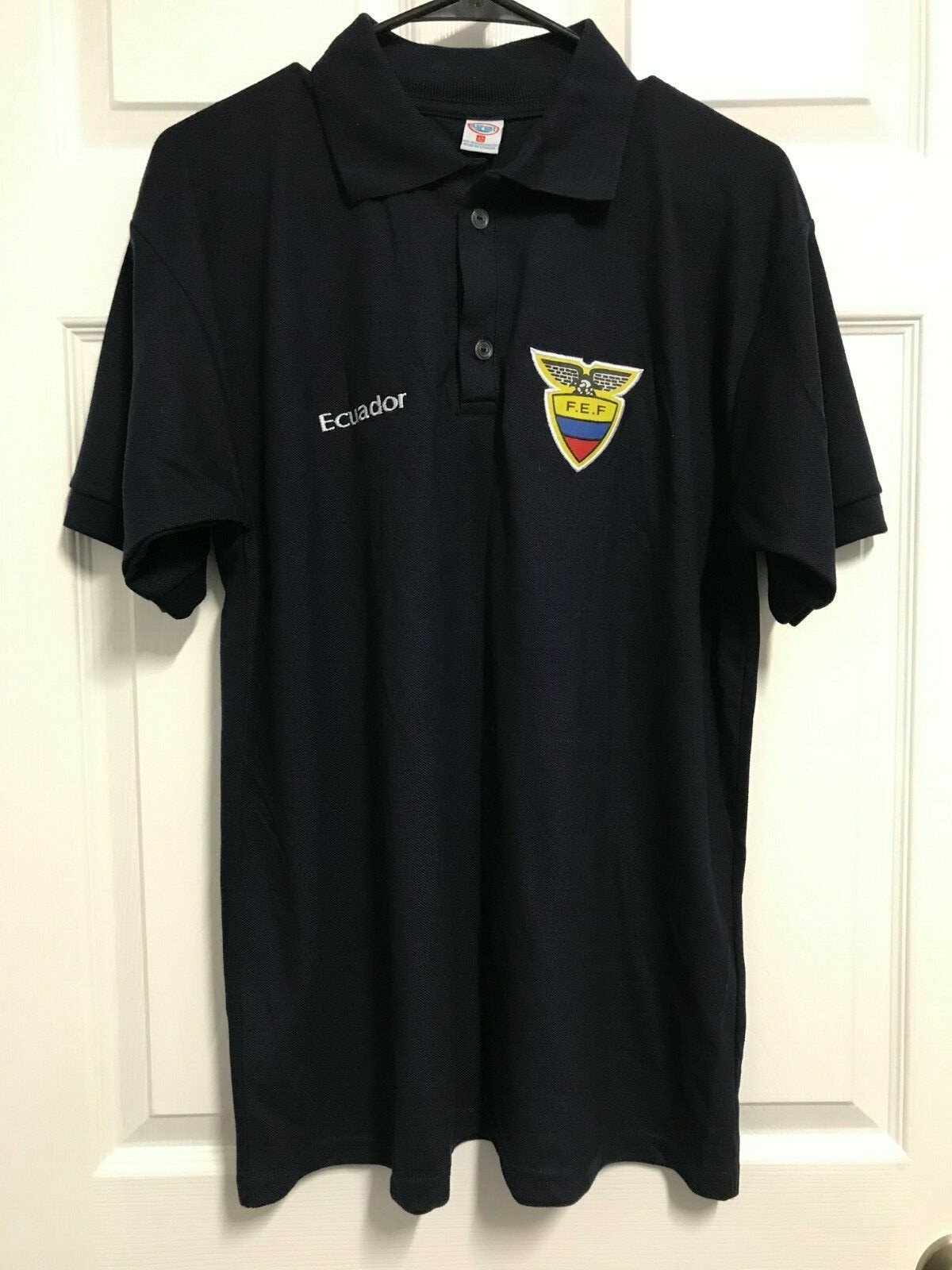 ECUADOR F.E.F. Football Men Navy Short Sleeve Golf Polo Shirt 42 R.Sport NEW