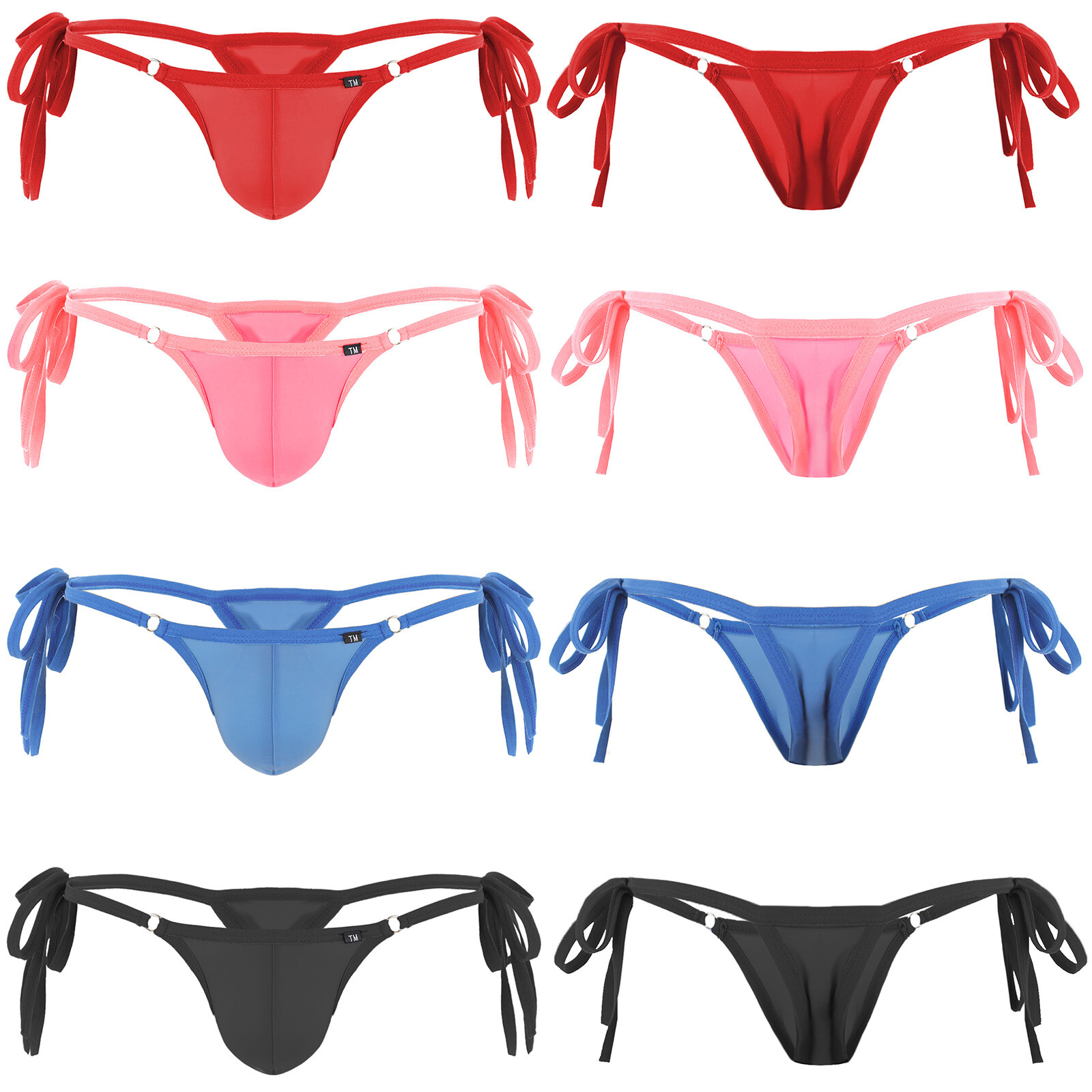 US Men’s Lace-Up G-String Thong Bulge Pouch Panties Jockstrap Briefs Underwear