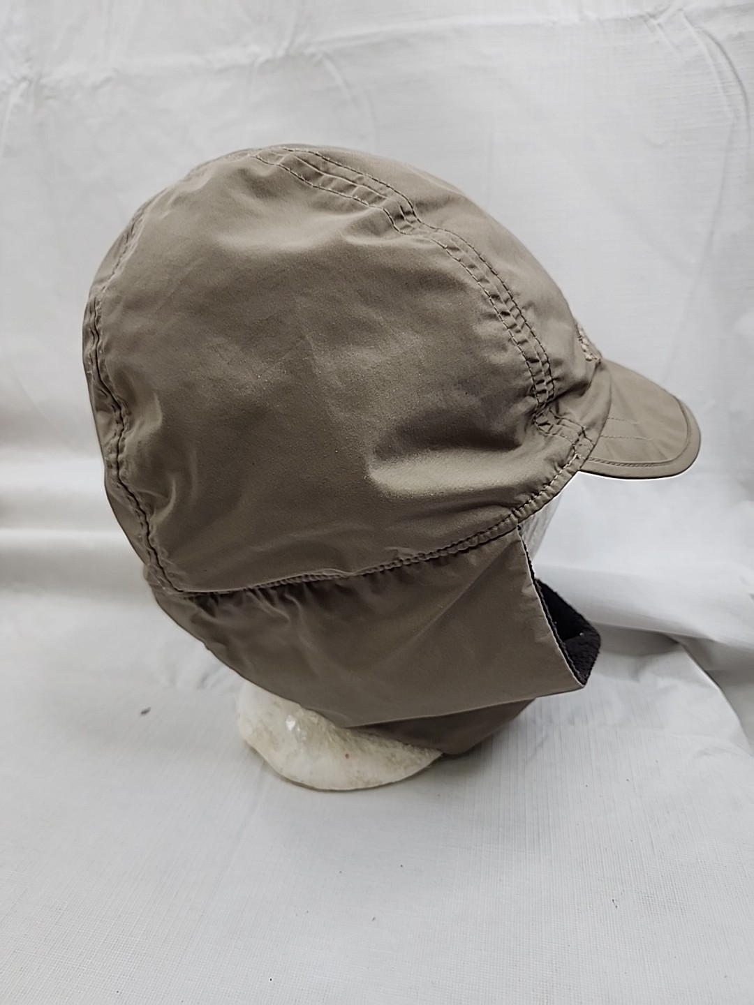 Columbia Hat Trapper Fitted Mens M Gray Nylon Fleece Lined Ear Neck Flap Winter