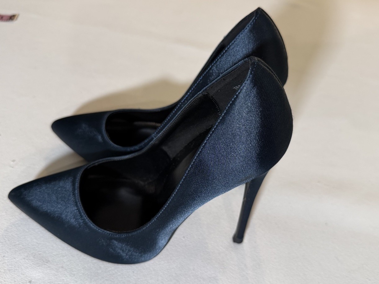 Elisabet Tang High Heels, Women Pumps Pointed Toe Stilettos 4.7 inch Sz 7 Blue
