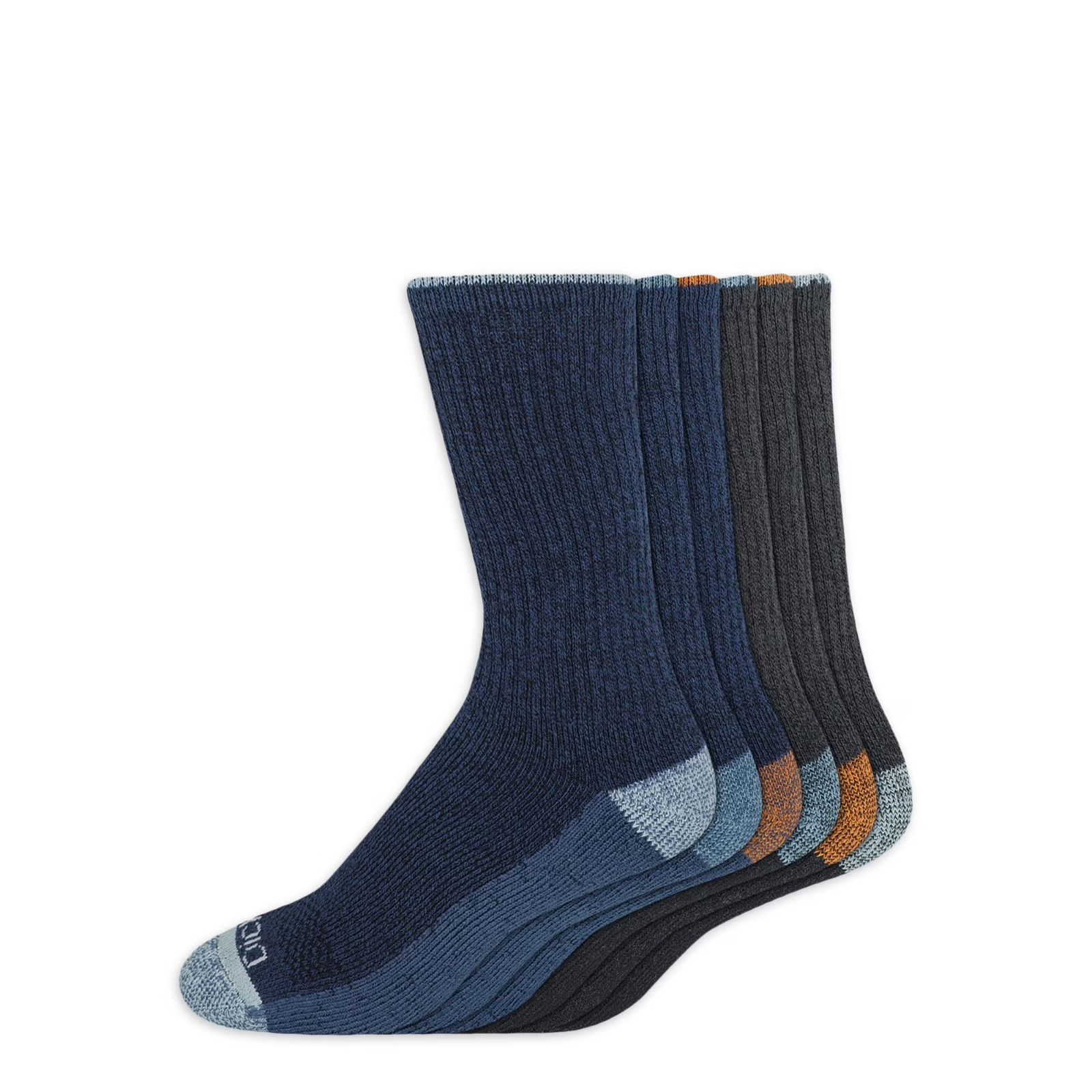 6 Pack Genuine Dickies Mens Dritech Crew Socks Moisture Control Black Size 6-12