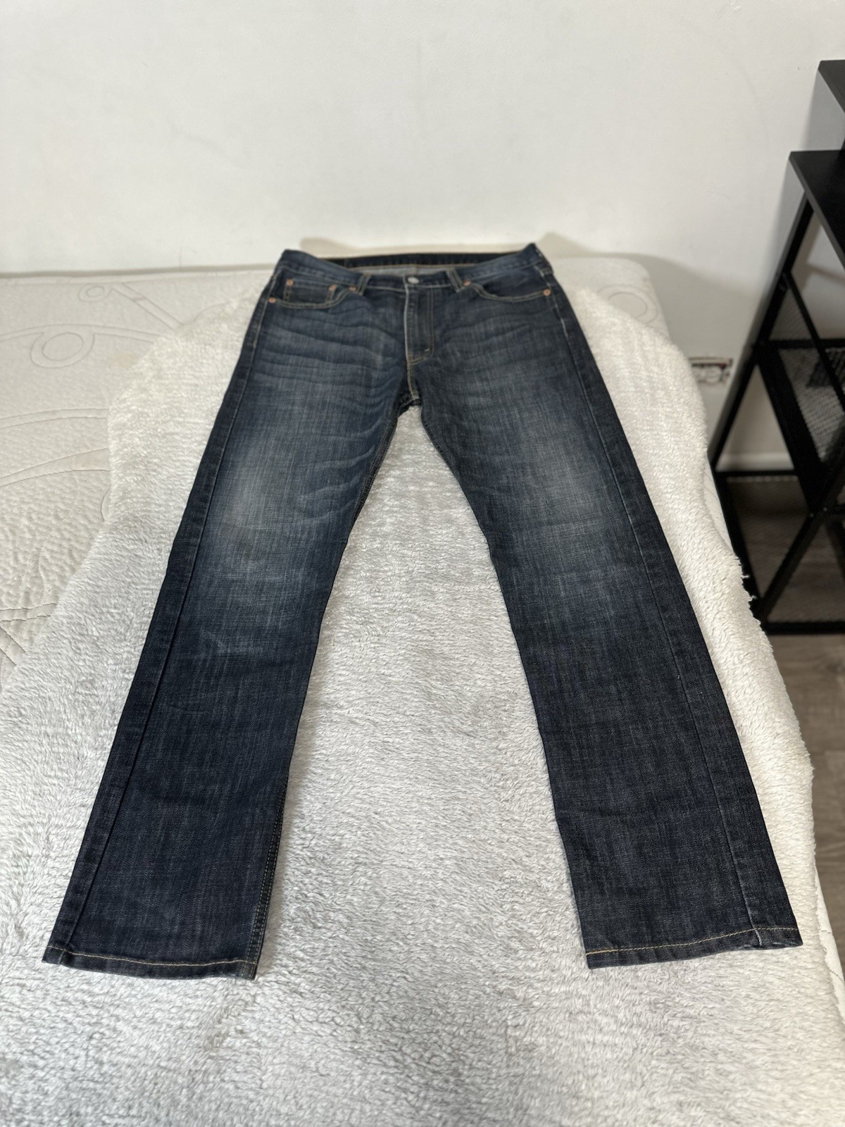Levi’s 513 Mens Slim Straight 33×32 Blue Pants Denim Jeans Stretch