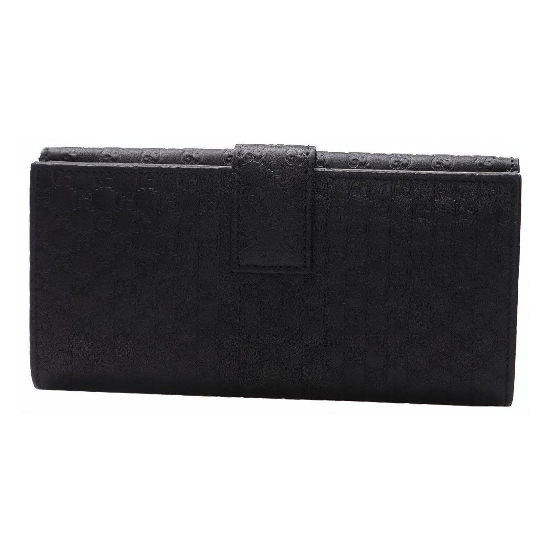 Gucci monogram embossed leather long fold wallet 7.48×1.4×3.9 in