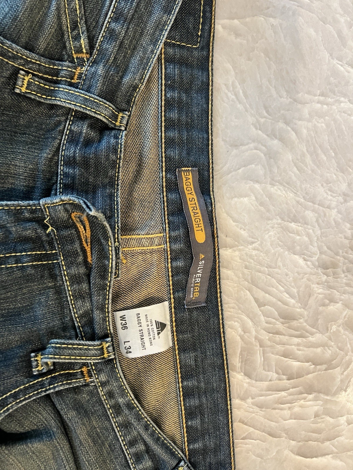 Vintage Levi’s Silvertab Baggy Jeans Men’s 36×34 Dark Blue Wide Leg Y2K