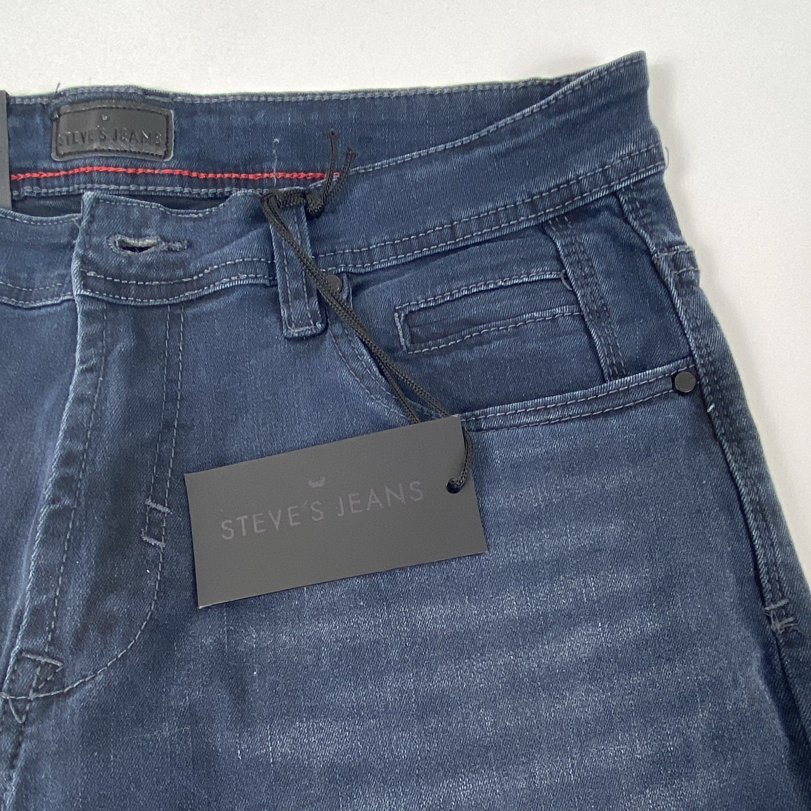 Steve’s Jean Men’s Slim Fit Dark Wash Blue Denim Stretch Mid Rise 5-Pocket 32*32