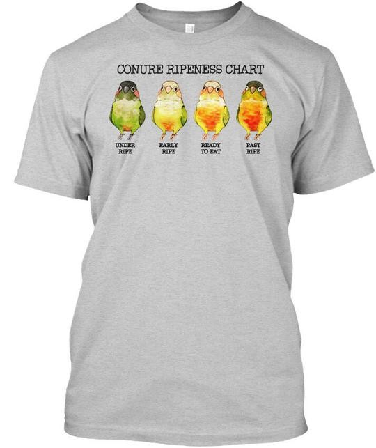 Bird-parrot-conure Ripeness Chart – Conure T-Shirt Made in the USA Size S to 5XL