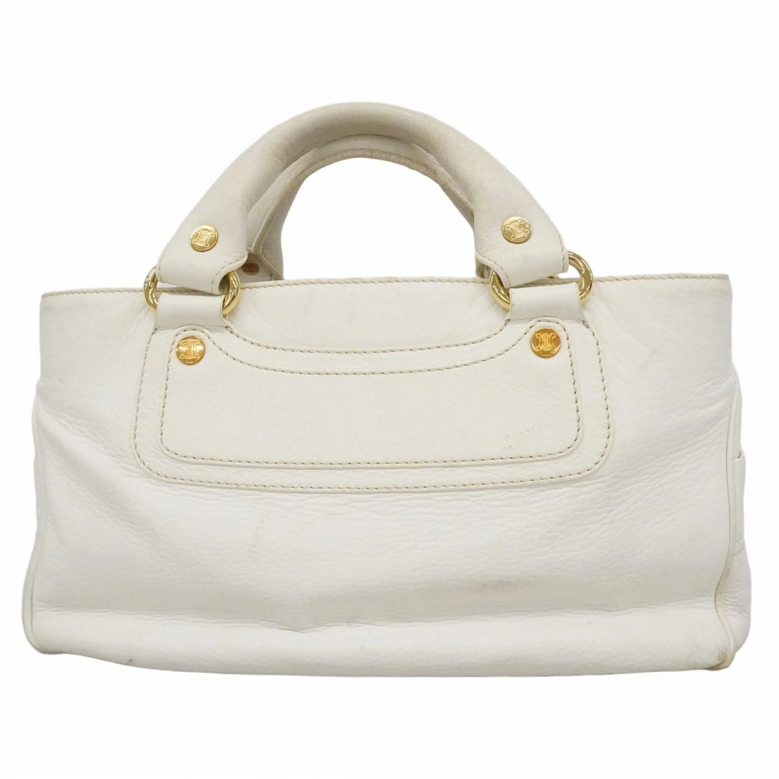 Celine Boogie Bag Leather Handbag, White, Women’s GZl1hq4l