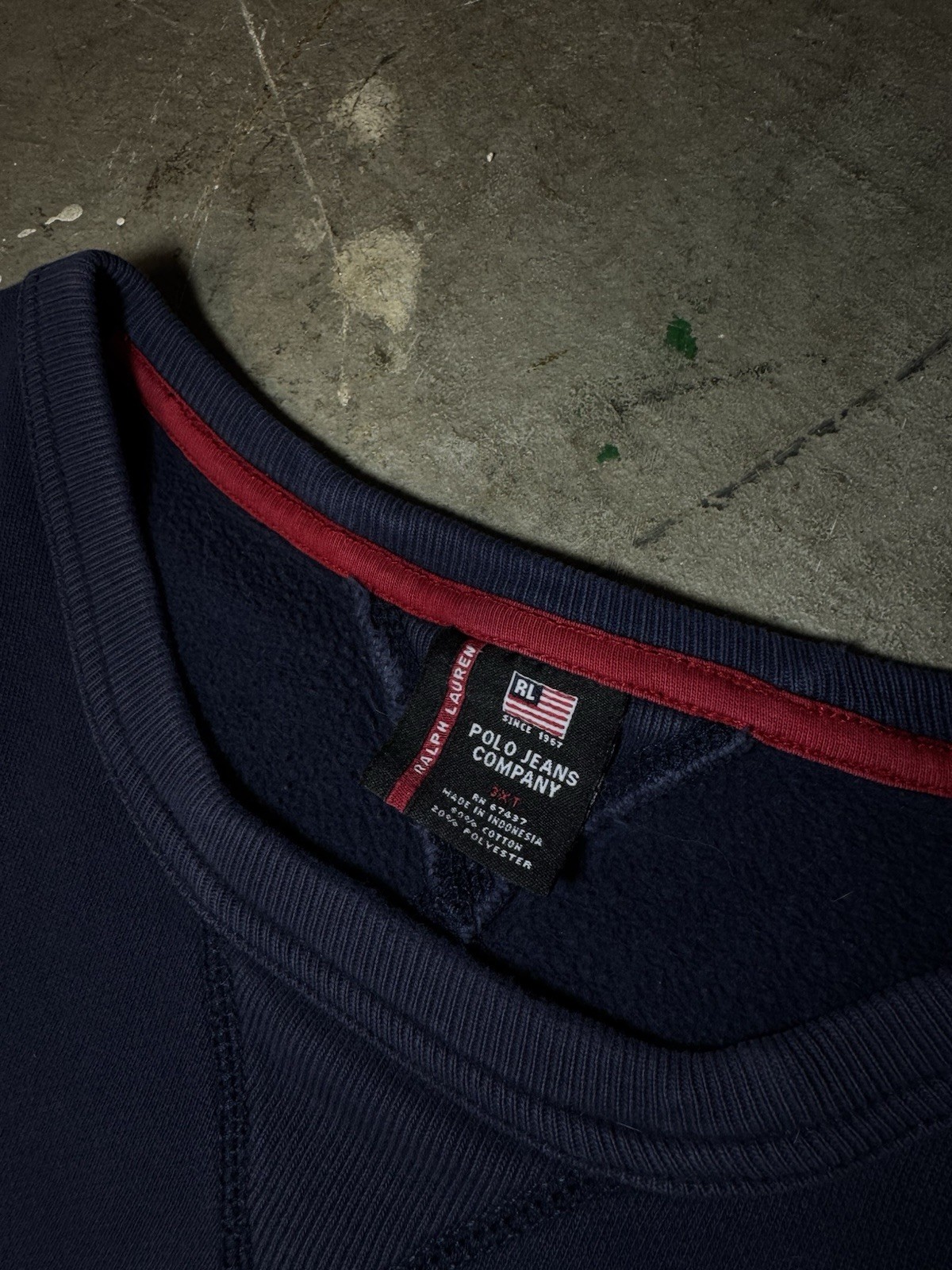 Vintage Polo Jeans Company by Ralph Lauren Men’s Crewneck With Defects