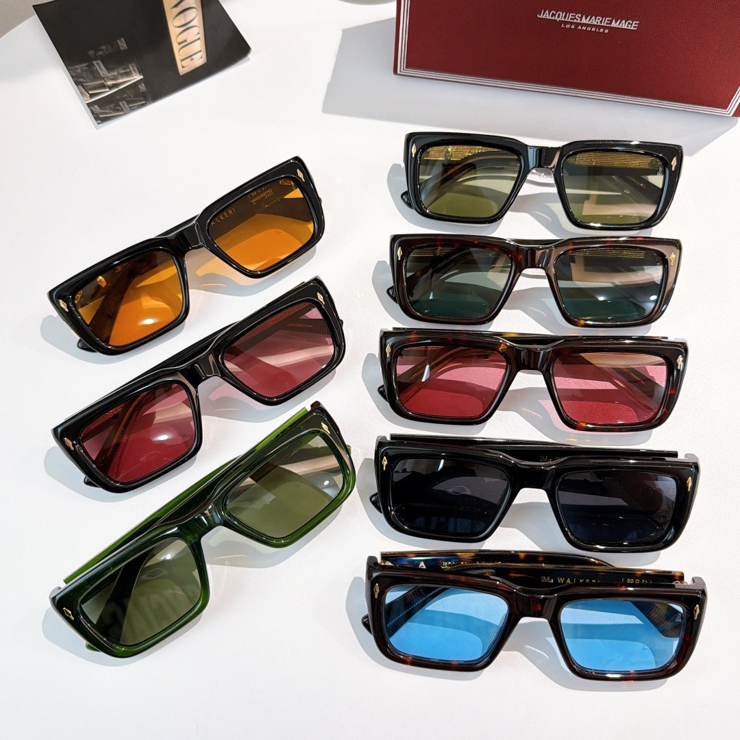 JACQUES MARIE MAG WALKER Black / Ice Blue Mirror 53□21-146 Sunglasses New