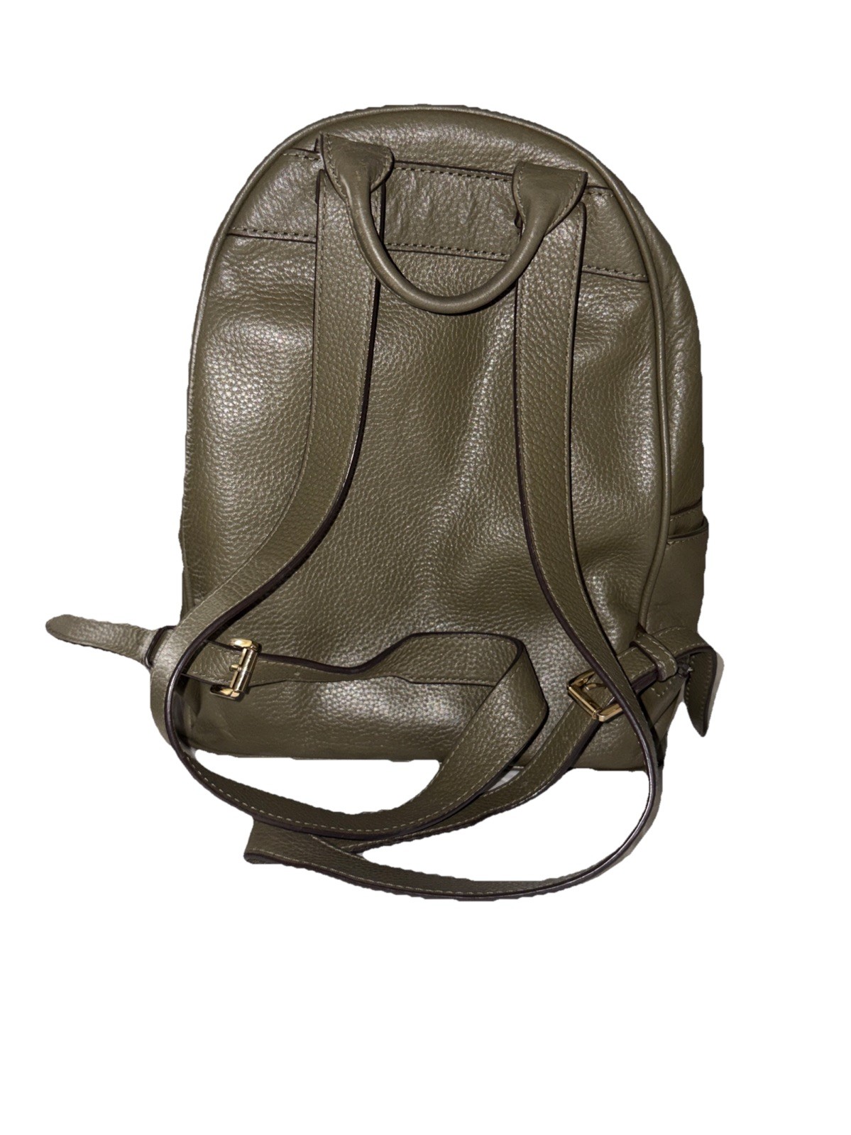 Michael Kors Erin Abbey Black Pebbled Leather Medium Studded Backpack Green
