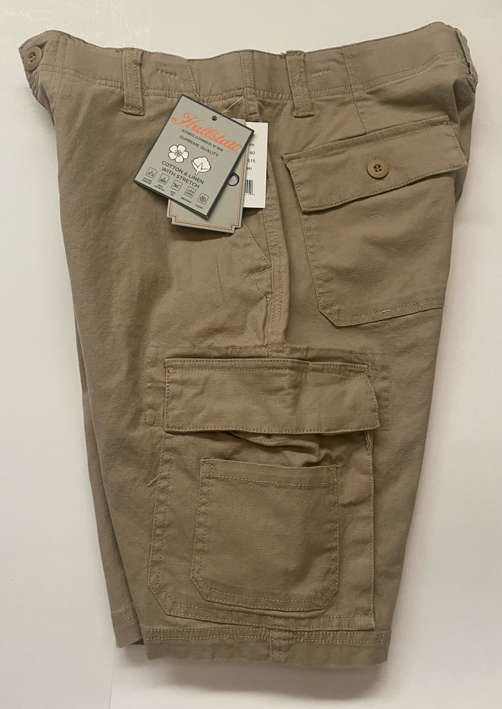 Hallstatt Men’s Cargo Shorts Size 30/32 – 10in Inseam Khaki New w Tags